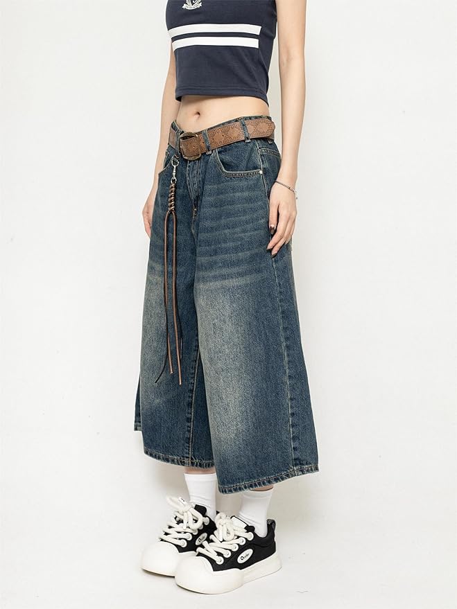 Chloe | Modern Vintage-Wash Wide Leg Culottes