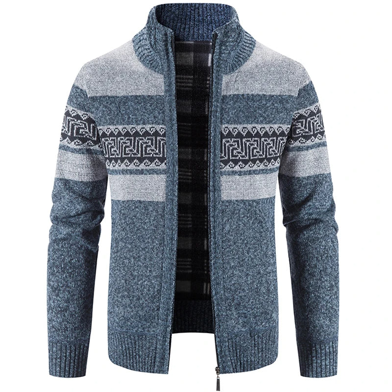 Ethan | Warm And Refined Stand Collar Knit Sweater Jacket
