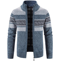 Ethan | Warm And Refined Stand Collar Knit Sweater Jacket