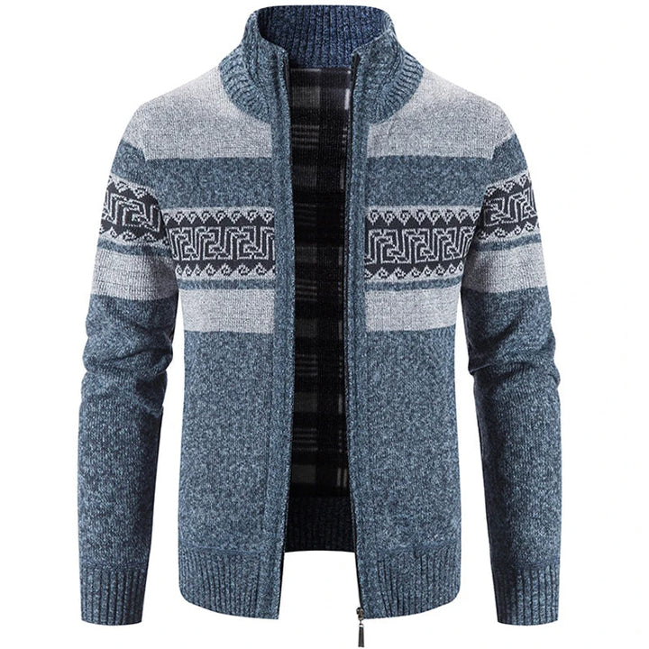 Ethan | Warm And Refined Stand Collar Knit Sweater Jacket