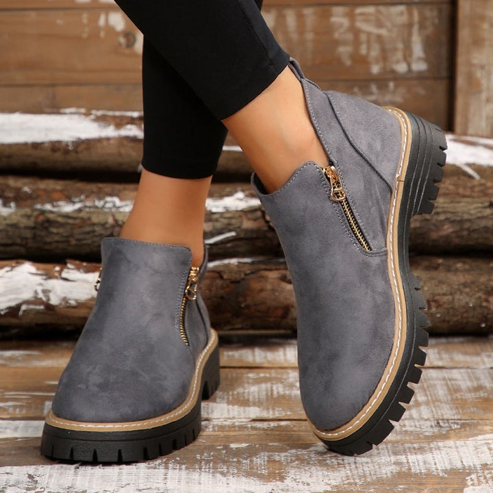 Lucy | Moderne Plateau-Ankle-Boots mit klobiger Profilsohle