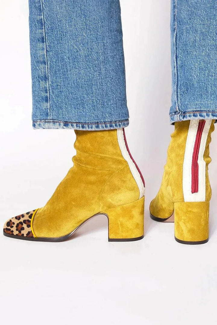 Ruby | Vibrant Statement Block-Heel Ankle Boots