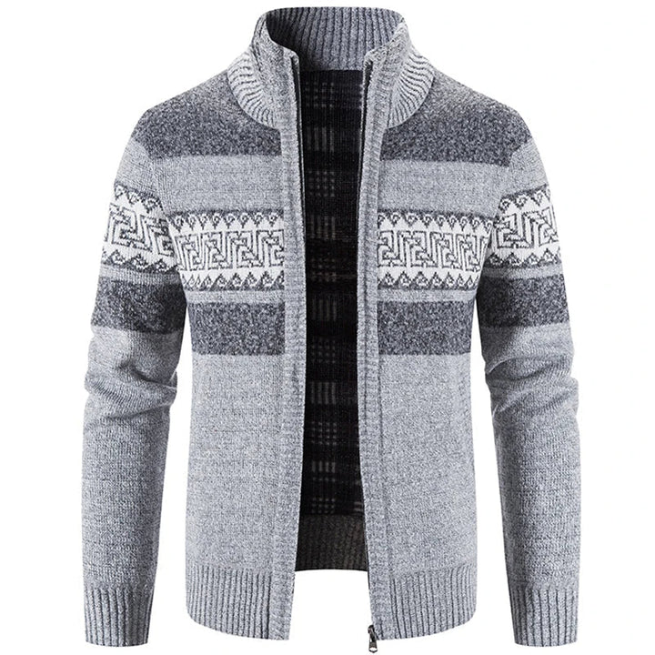 Ethan | Warm And Refined Stand Collar Knit Sweater Jacket