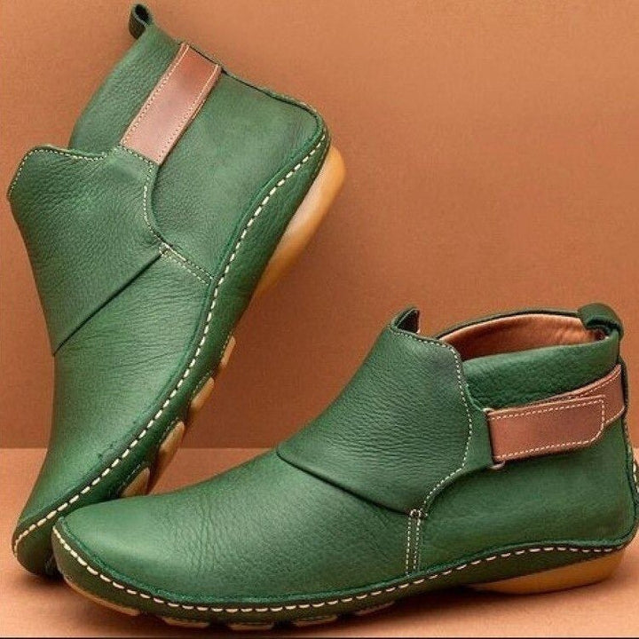Rebecca | Relaxed Leather Ankle Boots With Adjustable Strap