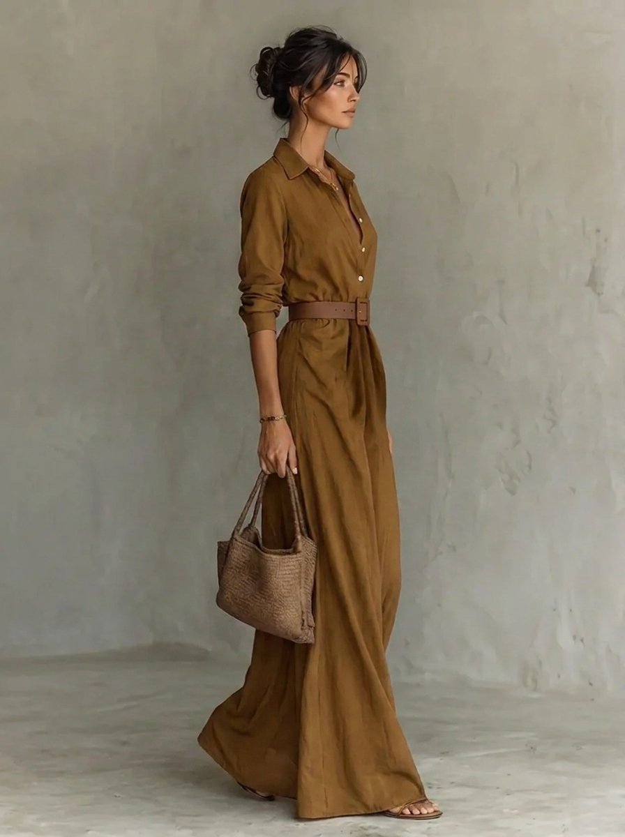 Bethany | Modern And Trendy Belted Long-Sleeved Dress