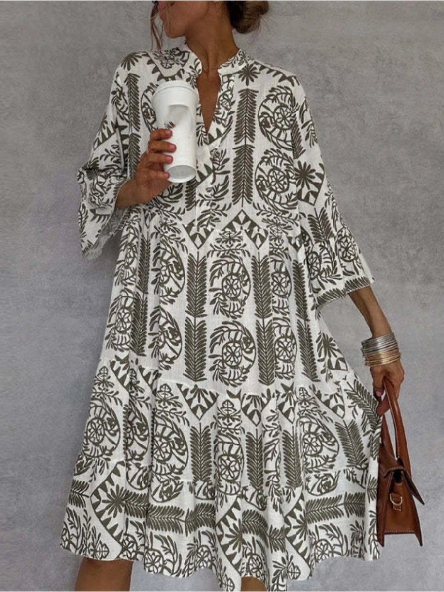 Penelope | Elegant Floral Print Tunic Dress