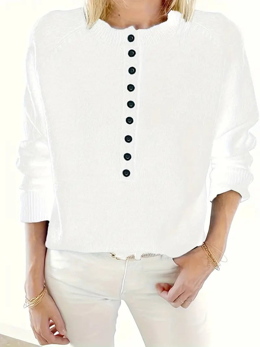 Marlene | Knitted Sweater – Stylish V-Neck Design for Women