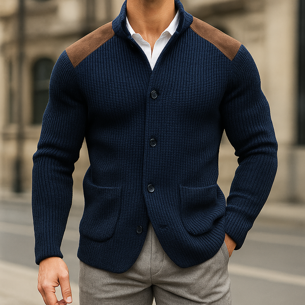 Elliot | Sophisticated And Comfortable Textured Knit Blazer For Men