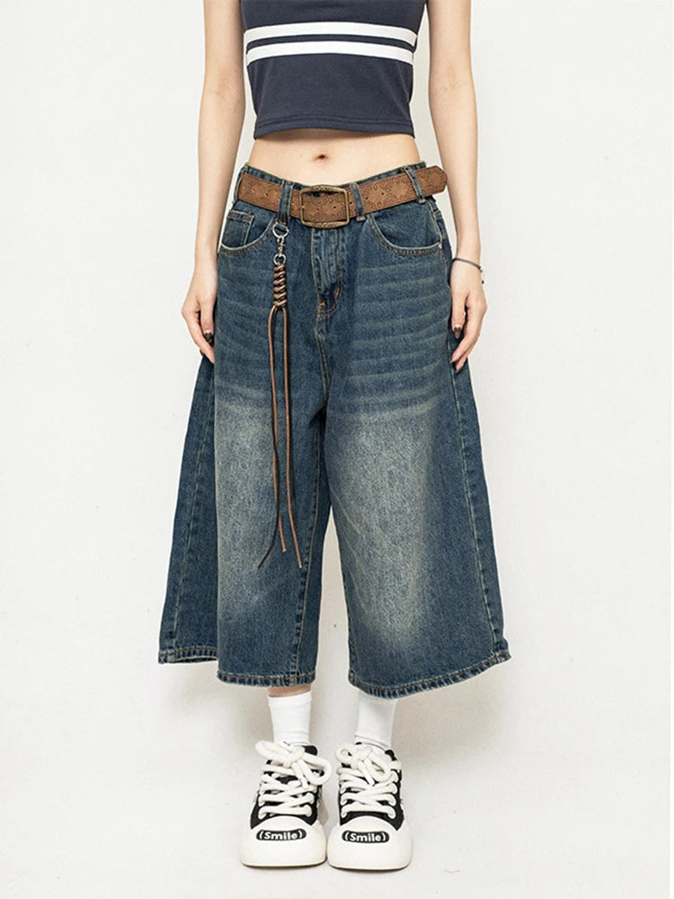 Chloe | Modern Vintage-Wash Wide Leg Culottes