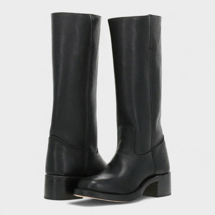 Laura | Elegant Western Leather Knee High Boots