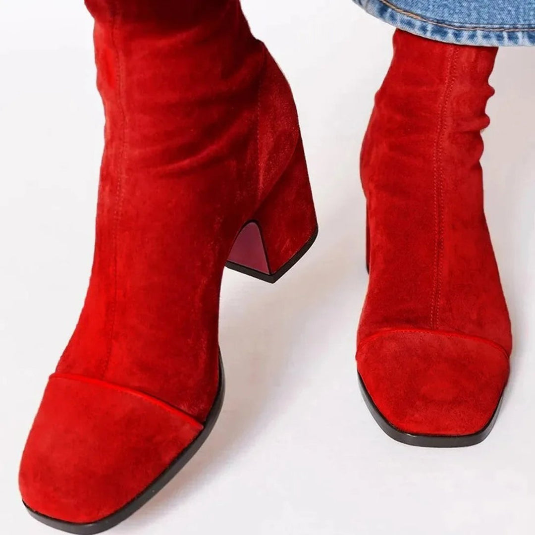 Ruby | Vibrant Statement Block-Heel Ankle Boots
