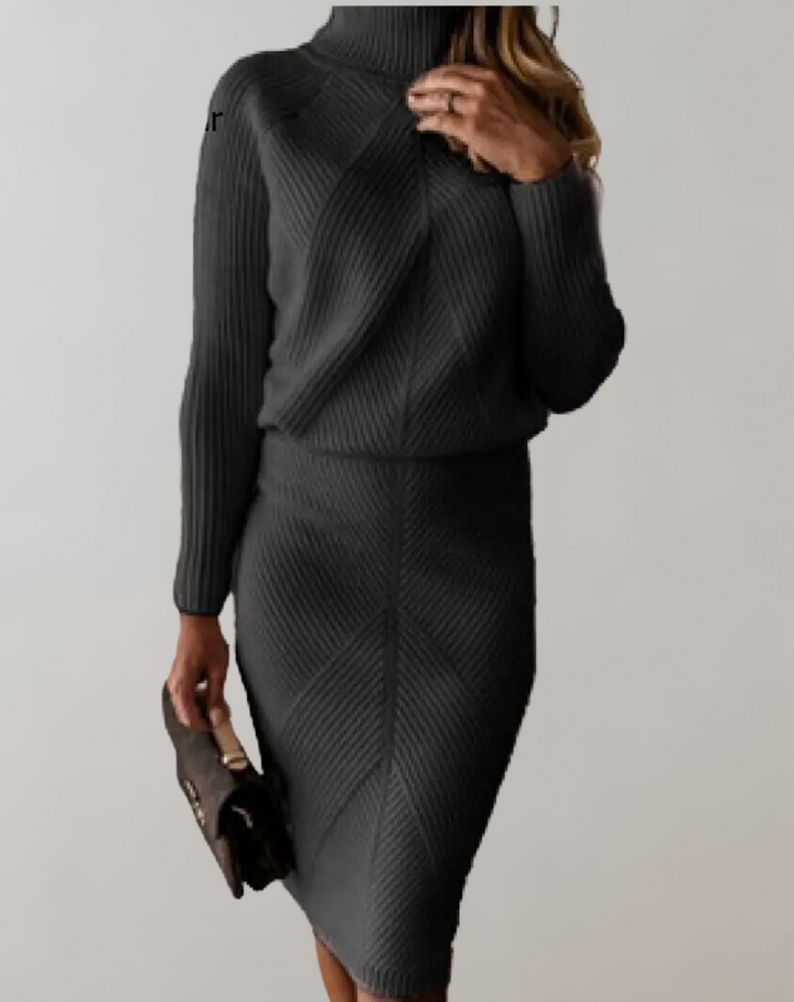 Victoria | Chic And Cozy Knit Turtleneck Two Piece Set