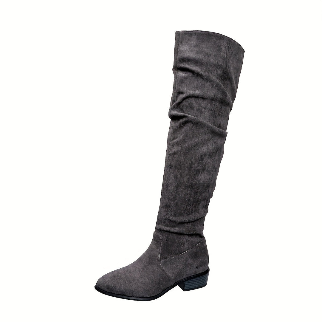 Jolie | Slouchy Suede-Like Knee High Boots