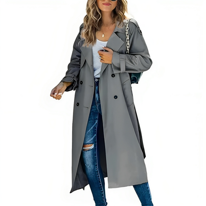Celeste | Classic Double-Breasted Trench Coat For Effortless Elegance