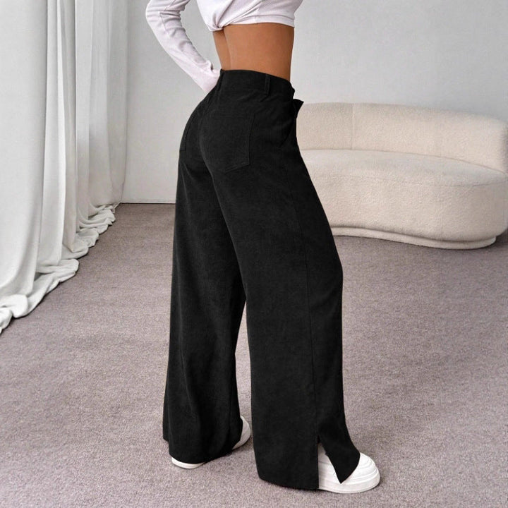 Clara | Elegant High-Waist Wide Leg Slit Pants