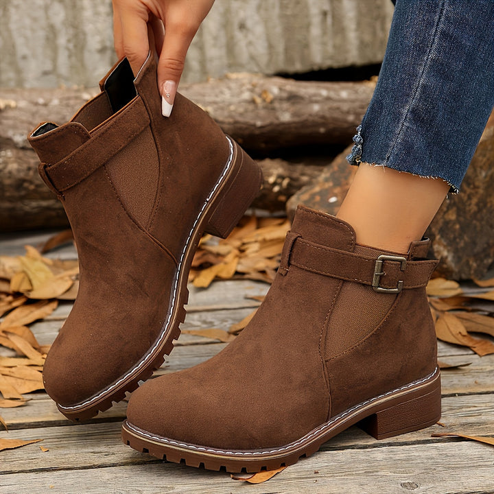 Sabrina | Buckle-Strap Chelsea Ankle Boots