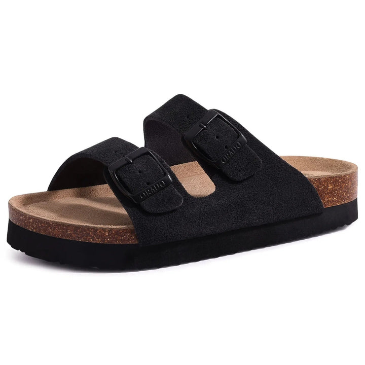 Claire | Elegant And Comfortable Suede Cork Sole Mules