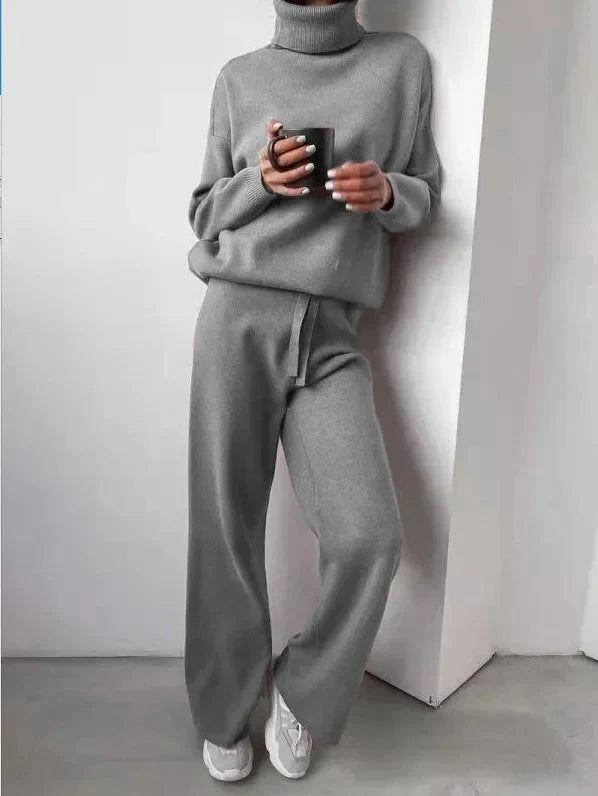 Seraphina | Completo confortevole e chic di due pezzi in maglia a collo alto