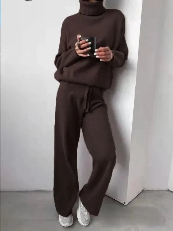 Seraphina | Completo confortevole e chic di due pezzi in maglia a collo alto