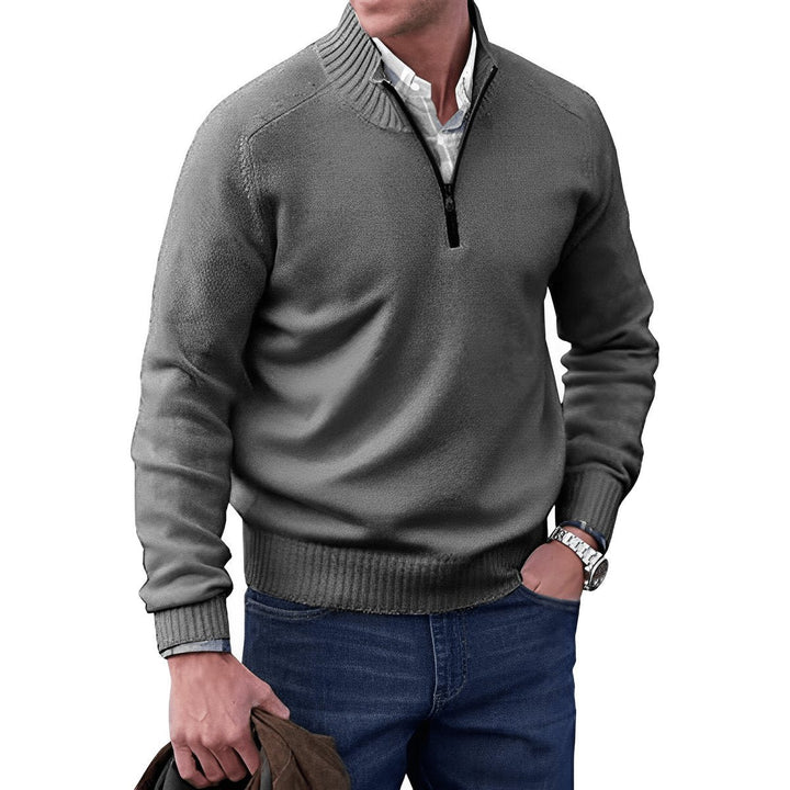 Elias | Knit Sweater – Regular Fit Quarter-Zip Pullover for Men