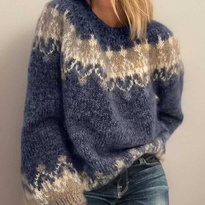 Frieda | Jacquard Knit Sweater – Cozy Nordic Style for Women