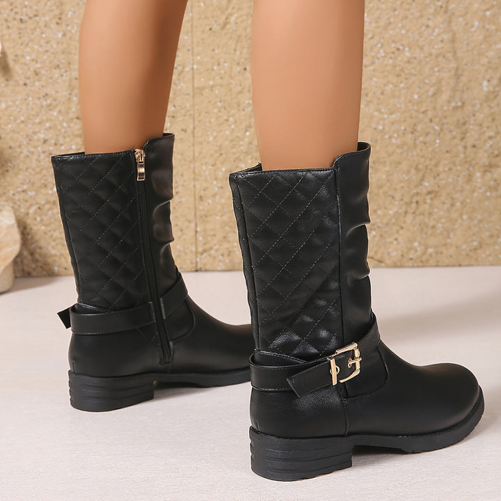 Jessica | Elegant Mid-Calf Buckle Boots