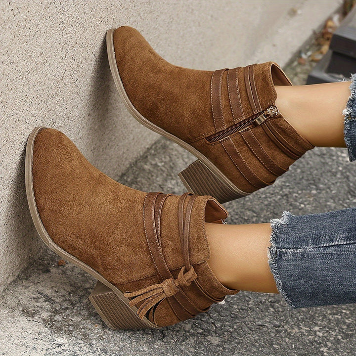 Sophie | Refined Tassel Ankle Boots With A Comfortable Block Heel
