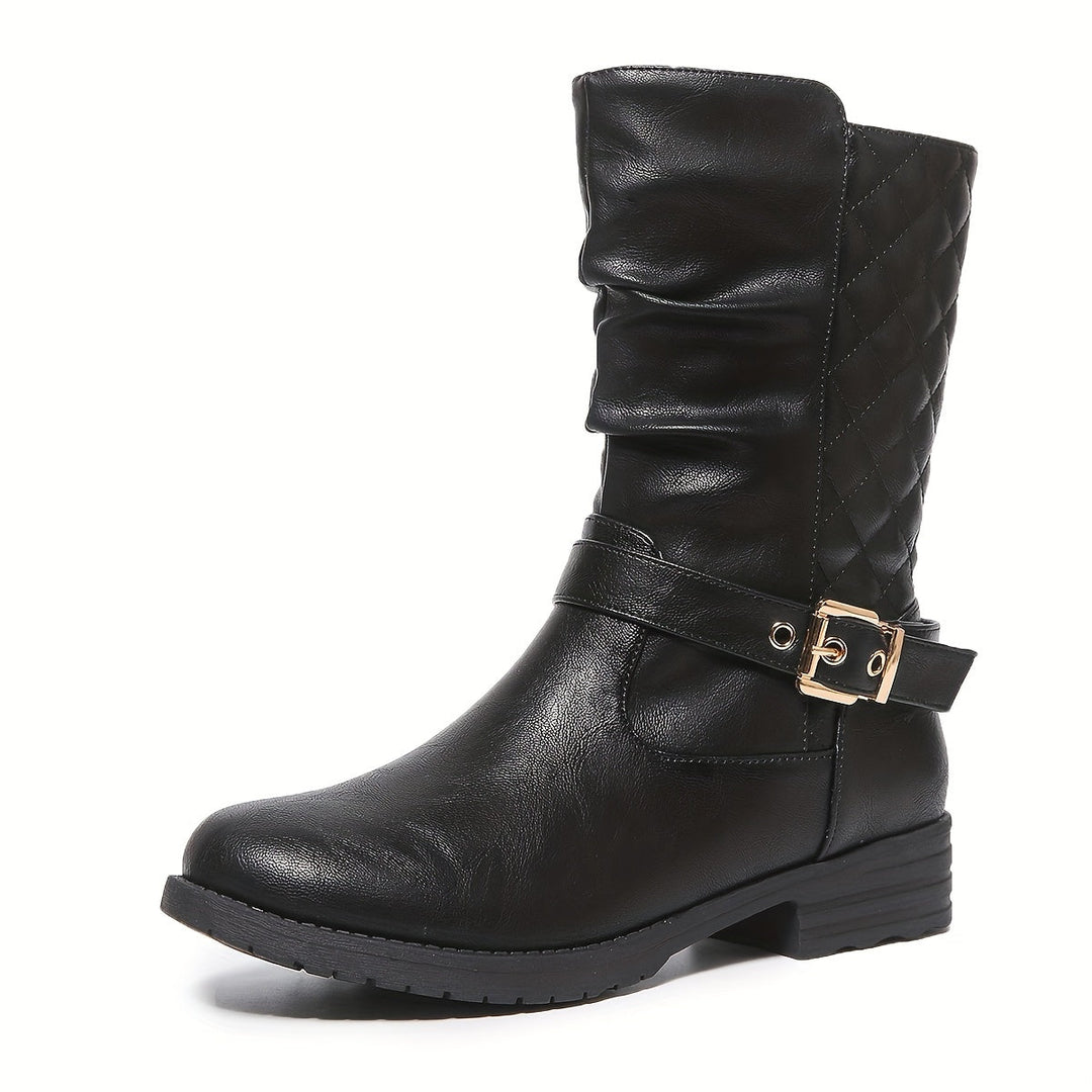 Jessica | Elegant Mid-Calf Buckle Boots