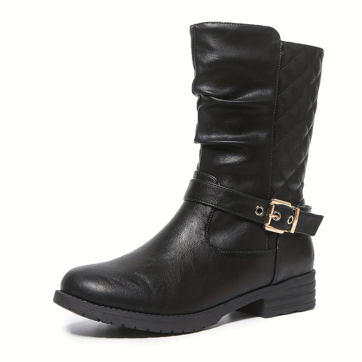 Jessica | Elegant Mid-Calf Buckle Boots
