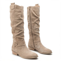 Laura | Stylish Ankle Strap Slouchy Knee High Boots