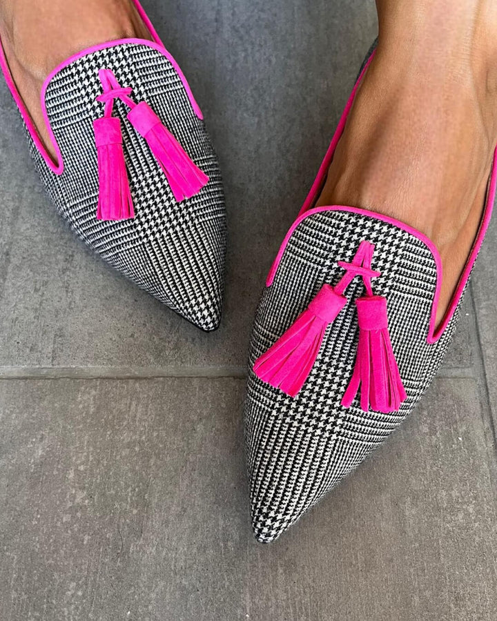 Seraphina | Chic Pointed-Toe Fringe Loafers