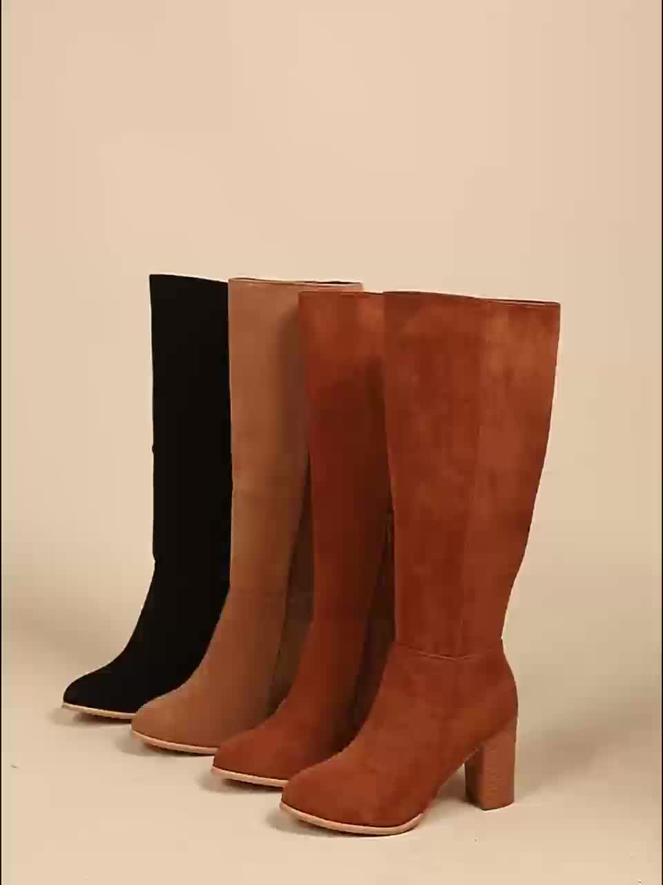 Nadira | Chic And Modern Block Heel Knee High Boots