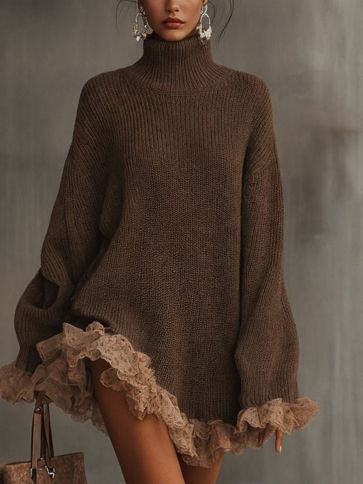 Leonie | Turtleneck Sweater Dress – Cozy Oversized Style for Women