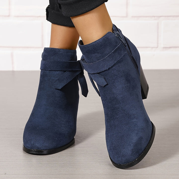 Heloise | Block Heel Ankle Boots with Bow Detail for Women