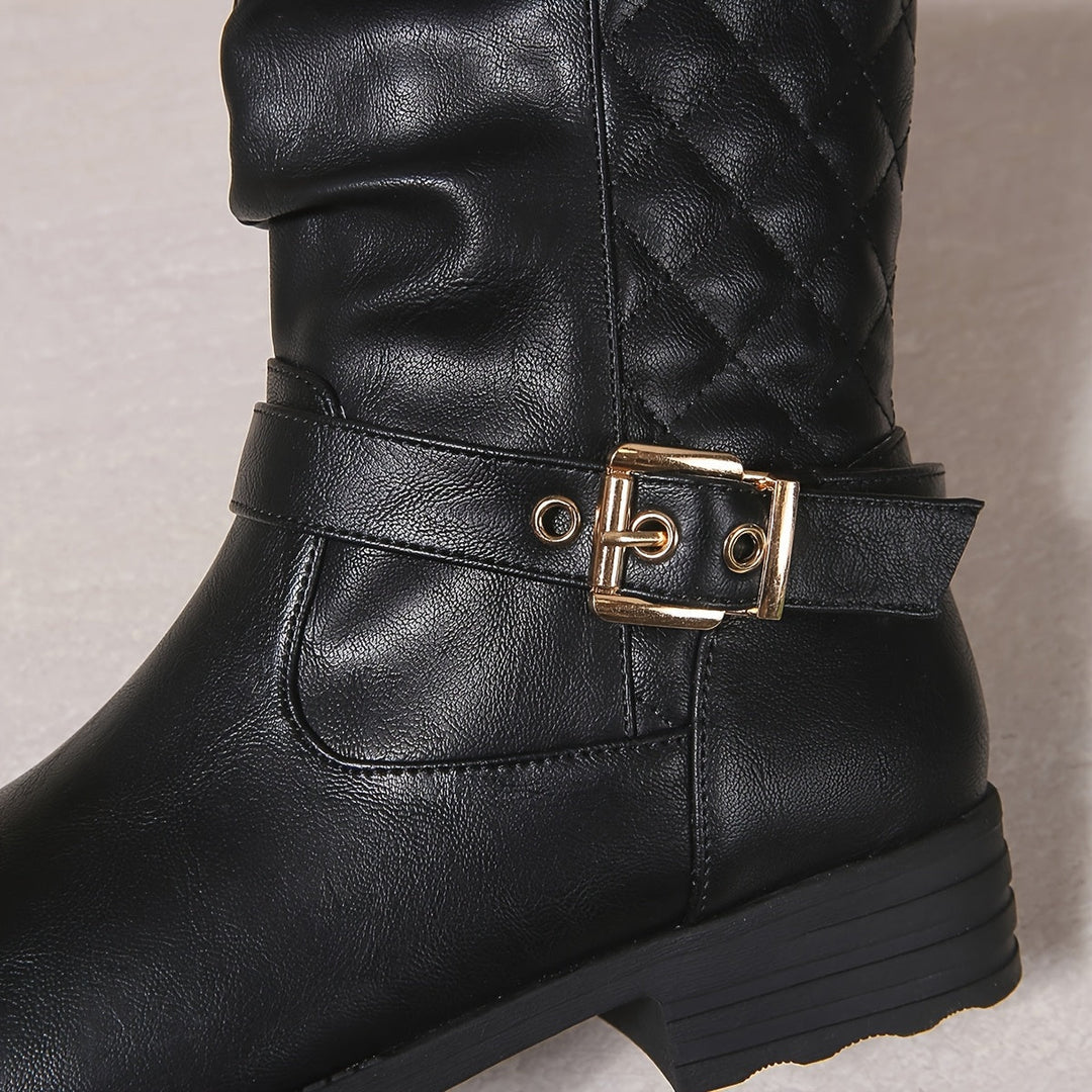 Jessica | Elegant Mid-Calf Buckle Boots