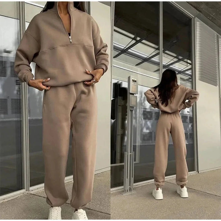 Chloe | Chic And Cozy High-Waisted Lounge Two Piece Set