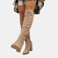 Katrin | Modern Stretch Block Heel Knee High Boots