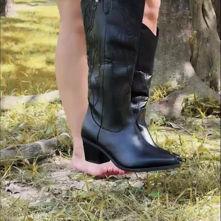Libby | Elegant Wide-Calf Cowboy Boots