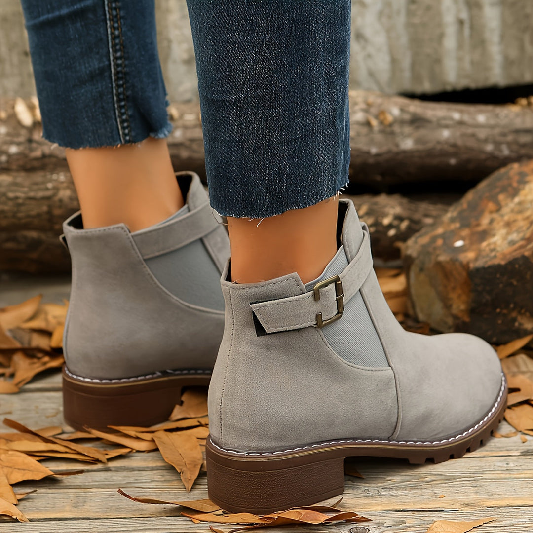 Sabrina | Buckle-Strap Chelsea Ankle Boots