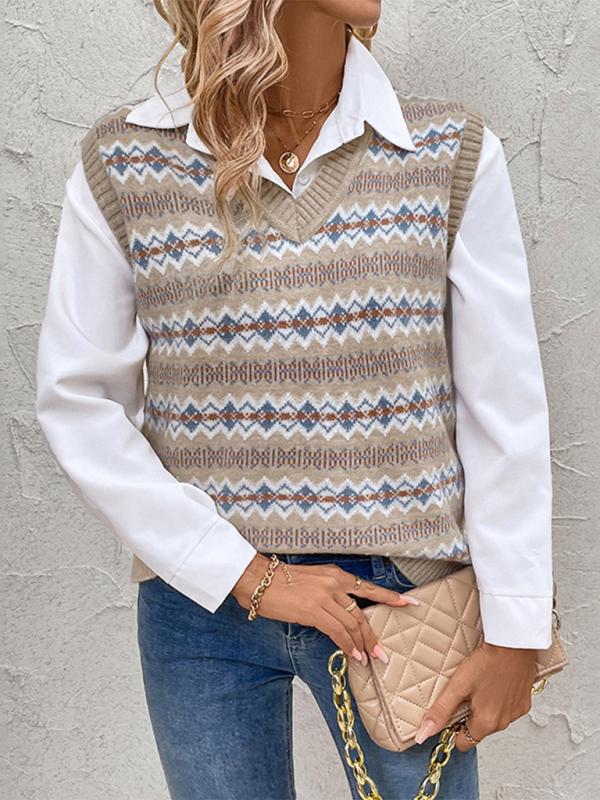 Isabella | Elegant And Artistic Jacquard Knit Vest