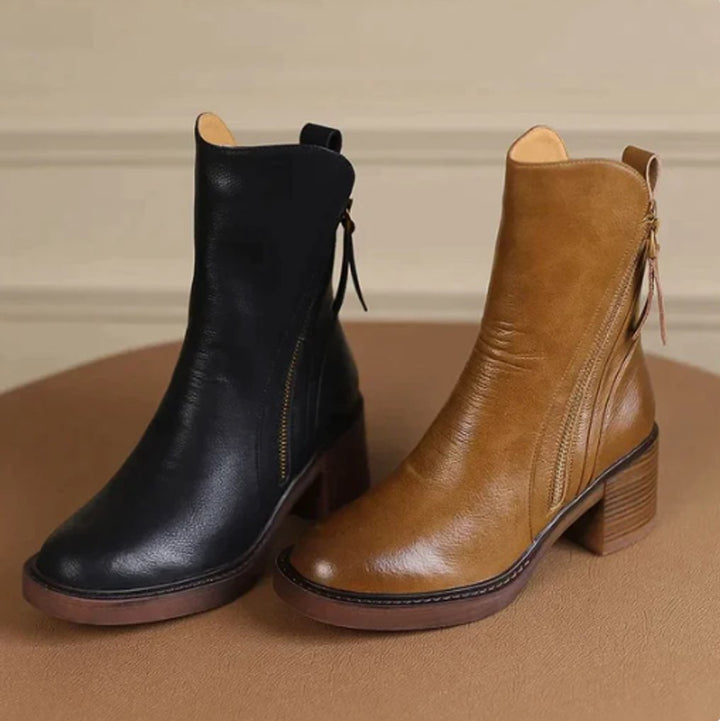 Victoria | Sleek Block-Heel Ankle Boots