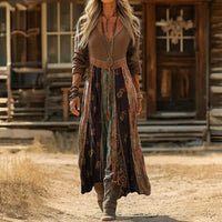 Charlotte | Vintage-Boho-Kleid mit langen Ärmeln und Patchwork-Charme