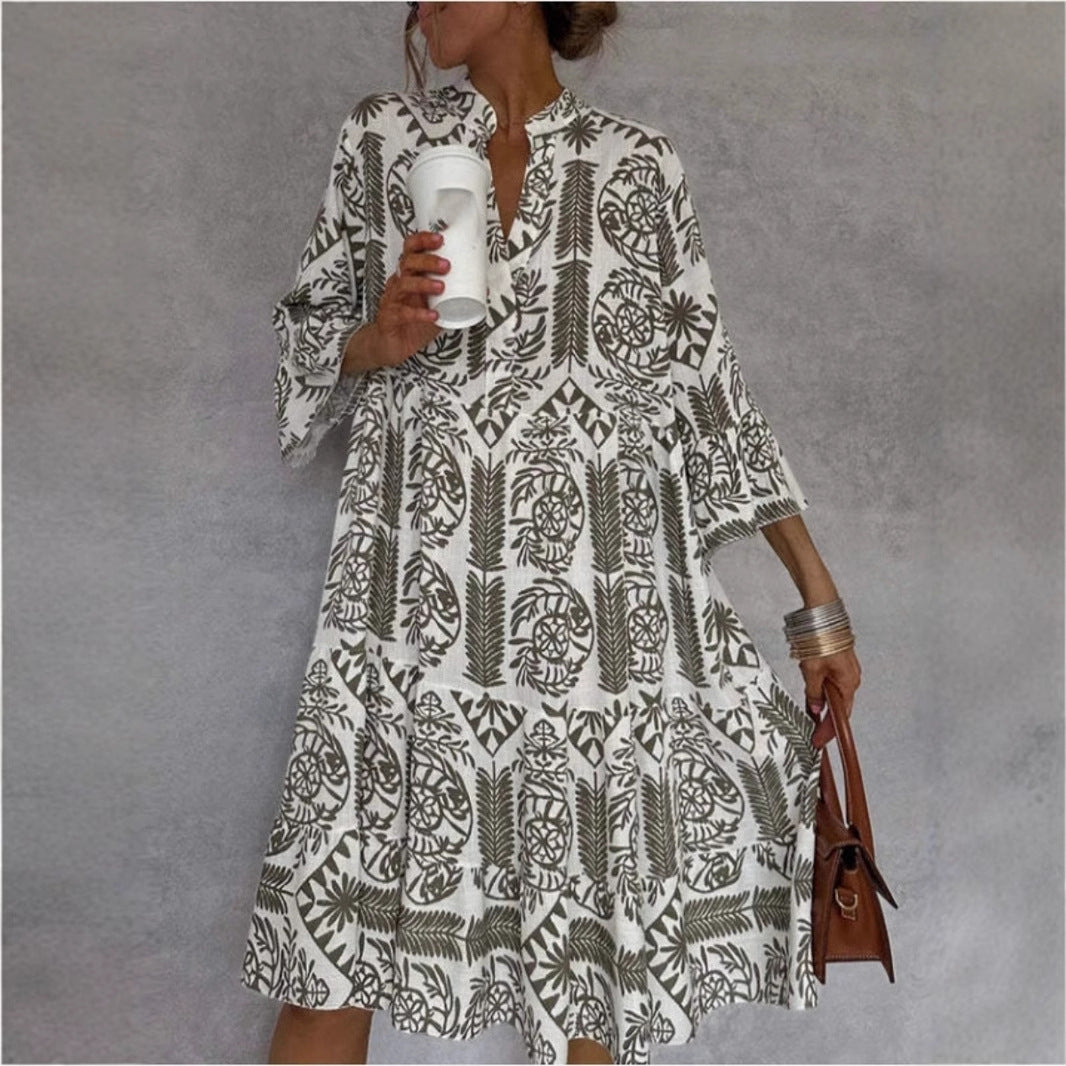 Penelope | Elegant Floral Print Tunic Dress