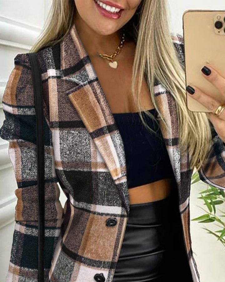 Emilia | Stylish And Elegant Checker-Print Blazer