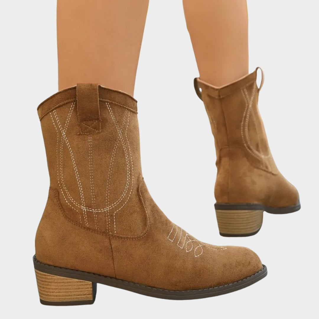 Savannah | Embroidered Western Ankle Boots