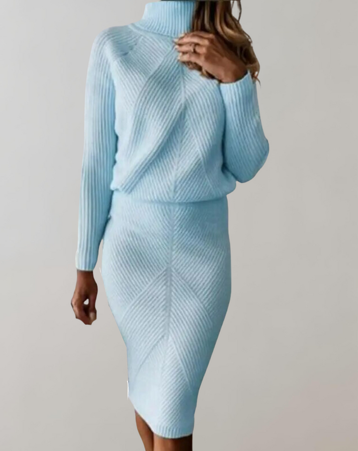 Victoria | Chic And Cozy Knit Turtleneck Two Piece Set