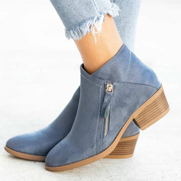 Luna | Chic Low-Heel Suede Ankle Boots