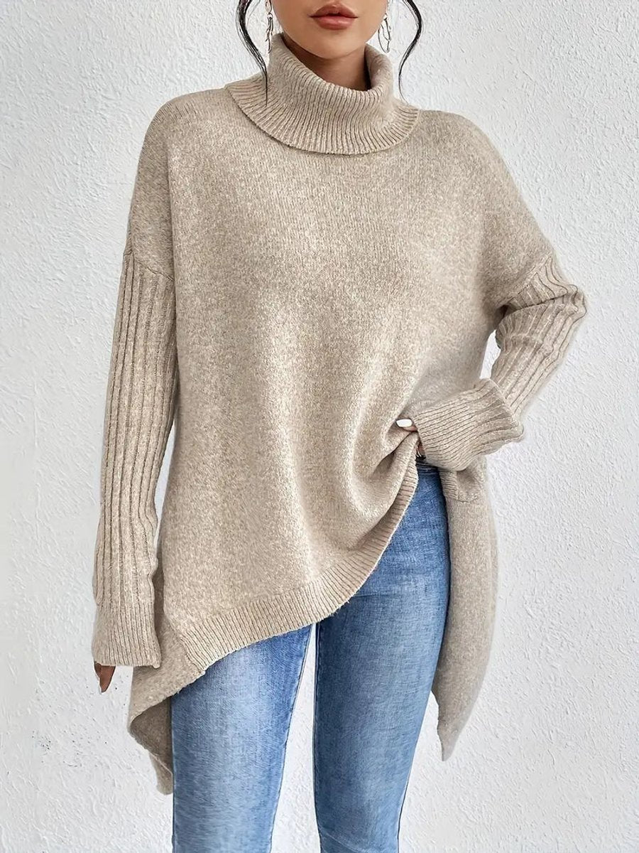Greta | Turtleneck Sweater – Cozy Oversized Knit for Women