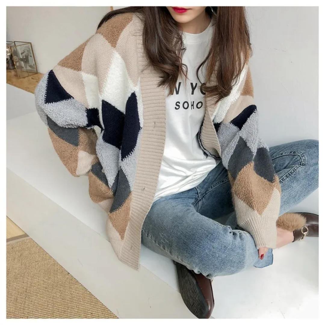 Emma | Effortless Chic Oversized Puff-Sleeve Cardigan