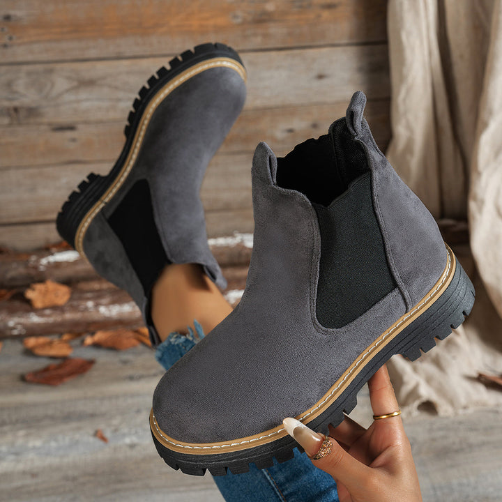 Megan | Stylish Chelsea Platform Ankle Boots With Lug Soles